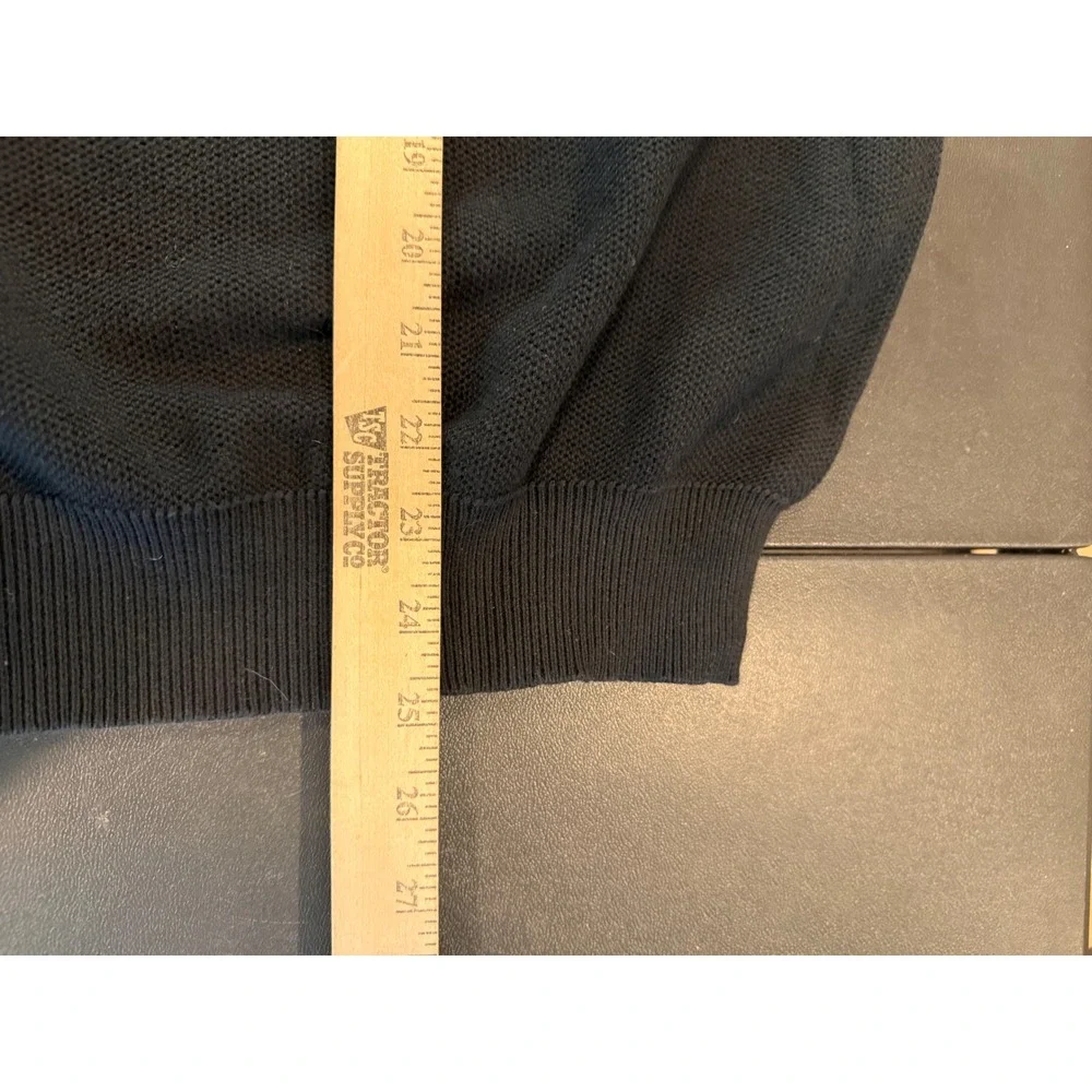 Polo Golf Ralph Lauren Mens L Sweater Vest Black Cotton V‎ Neck Knit Logo Preppy